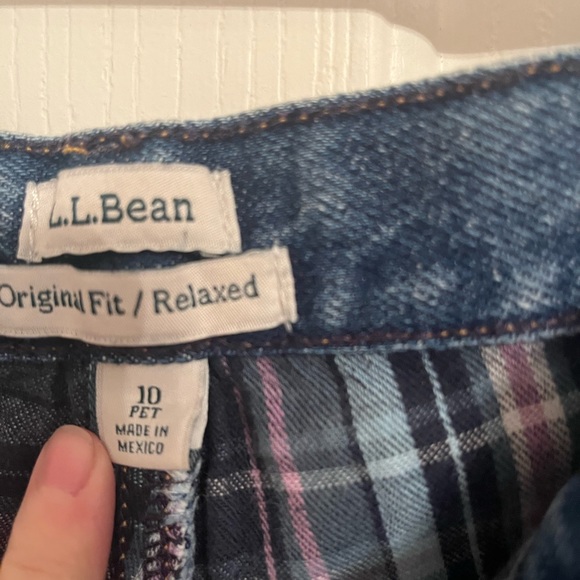 LL Bean Jeans Womens 10P Petite 10 Flannel Lined Original Fit HIgh Rise Mom - Picture 4 of 4